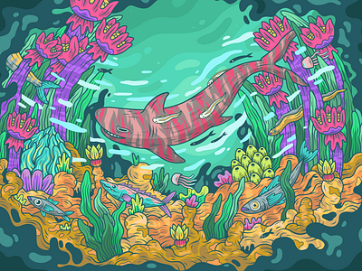 Ocean Floor illustration story book