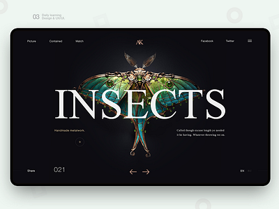 INSECTS design flat hero landing ui ux web website