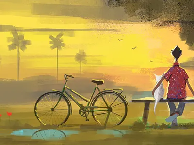 Solitude animation branding character art design digital 2d digital art digital illustration digital painting illustration landscape ux vector