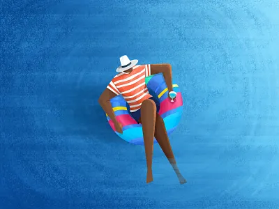 Weekend Illustration blue drink enjoy hat holiday human illustration pool swimming pool travel trip water weekend