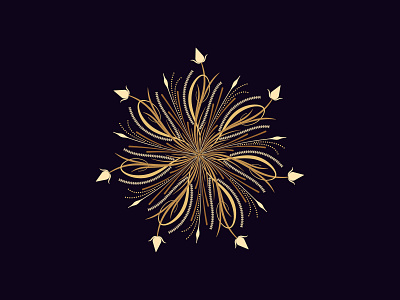 Flourishing round ornament, 8 calligraphic decoration design flourish flourishing flower golden graphic art illustration ornament round vector
