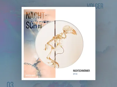NACHTSCHWÄRMER art artistic direction bird cover artwork cover design dark design design experiement german graphic design music skeleton techno music typography