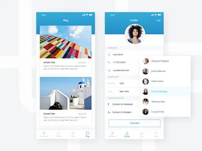 Combinvest Screens app blue clear design light minimal mobile mobile app ui ui design ux ux design