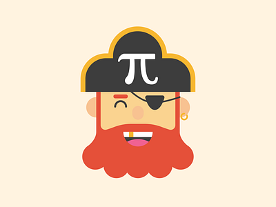 Watch Out for "Pi"rates on Pi Day! design flat art illustration pi pi day pirate vector