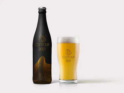 Contour Beer Design africa beer beer art beer bottle beer branding black and gold black bottle bottle branding bottle design brand branding branding design contour contour lines contours design gold logo south africa