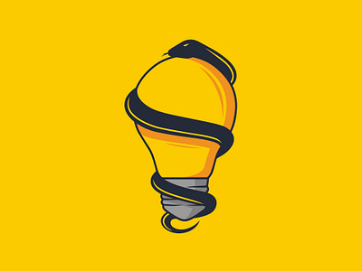 Serpent Idea Logo animal art brand identity bulb creative design creative studio electricity energy for sale logo freelance logo designer idea illustration illustrative logotype light bulb logo template logoground ready made logo serpent snake start up video games