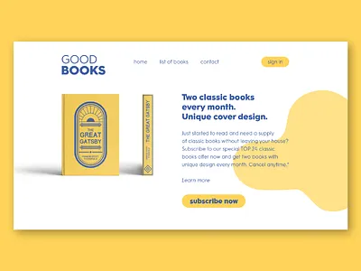 Landing page book cover dailyui dailyui 004 design geometric design geometry landing page simple ui yellow