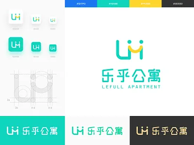 Apartment Brand apartment green happy laugh logo