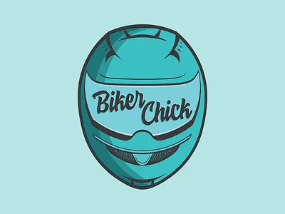 Biker Chick Illustration brand design digital illustration icon illustration illustrator logo turquoise typography vector vector illustration