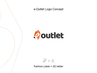 E Outlet branding concept creative design e commerce graphic illustration logo