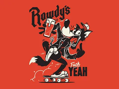 Rowdys Beer Co beer brooklyn designer graphics t shirt design vector design wolf