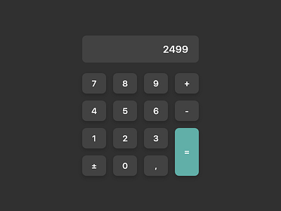 Daily UI #004 - Dark-themed Calculator card concept daily dailyui dark dark theme ios material design ui ux