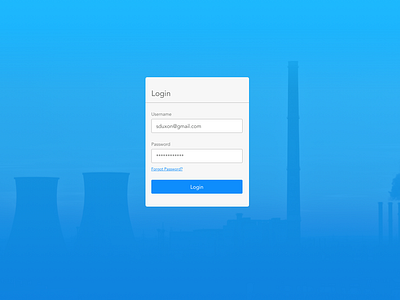 Energy Sector Login app energy login login page power plant product ui website