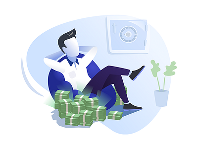 Relaxed investor illustration 2d art characer charachter digitalart funds illustration illustrator man men traders vector