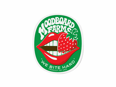 Fruit Sticker fruit lettering lips sticker strawberry