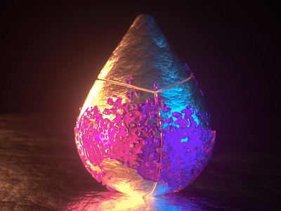 Teardrop 3d abstract cgi cinema 4d design hdri octane onyx surreal teardrop x particles