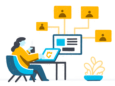 Share branding class content flat illustration learn platform share social social media web