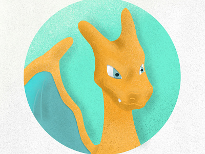 Glurak - charizard 2d art character charizard design drawing face flat icon illustration minimal nintendo pokemon retro texture