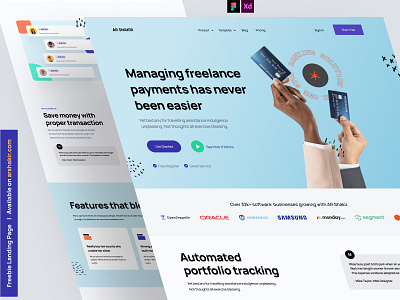 Landing page for SaaS - Freebie for Adobe XD and Figma about us call to action contact us cta features footer freebie header hero homepage how it work landing landing page our blog our process our services testimonials web web design website