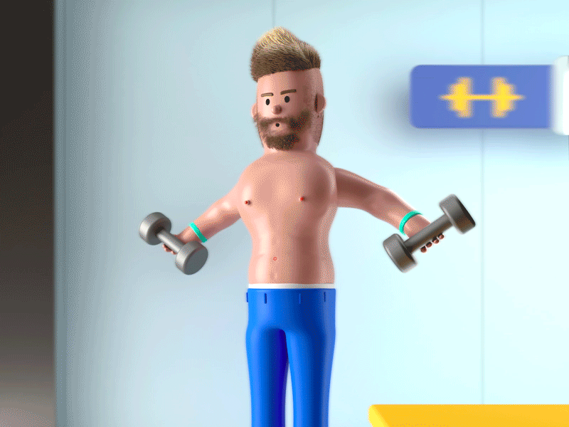 Fitness trainer Andrea 3d andrea c4d corona exploration fitness trainer
