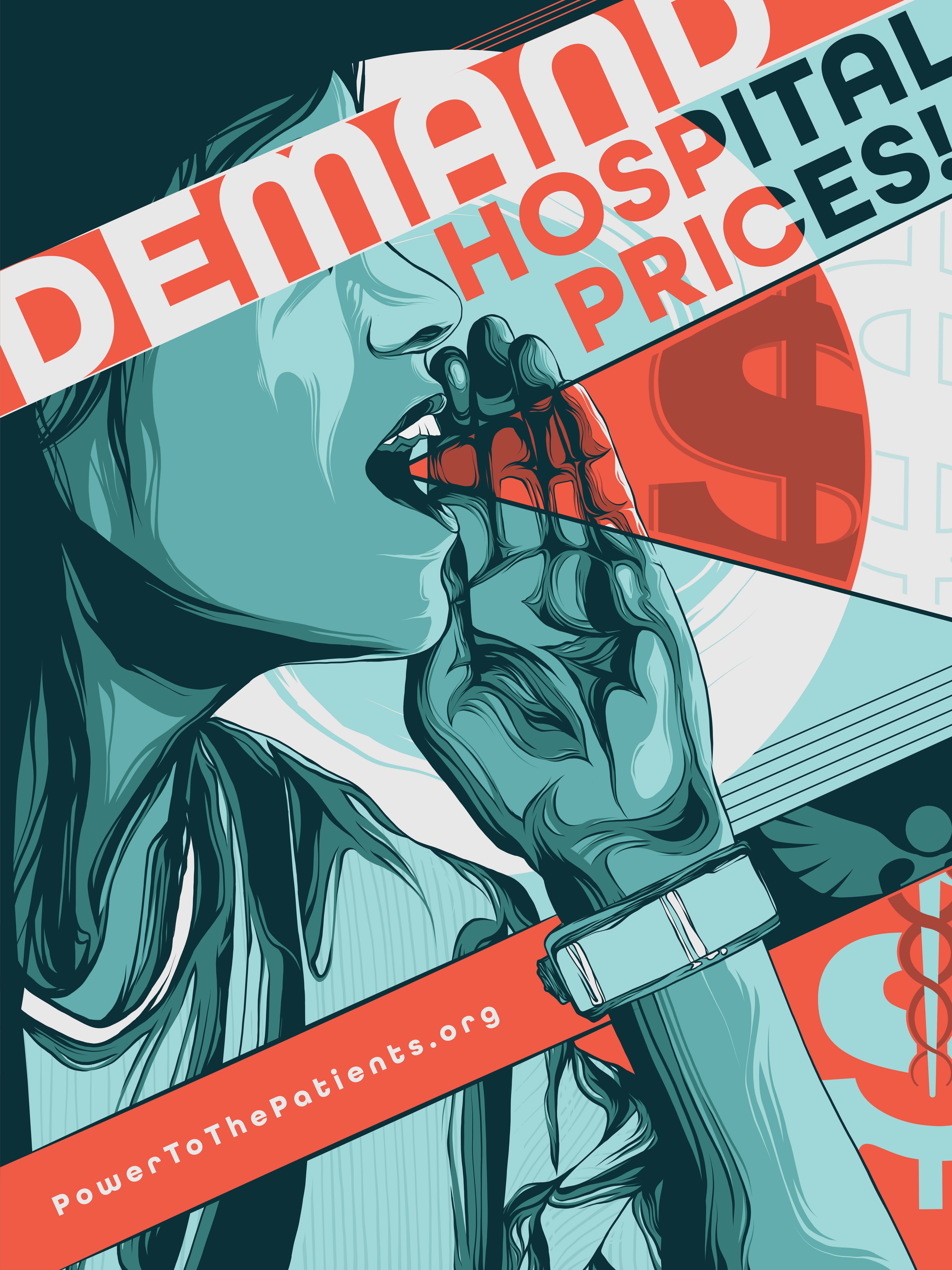 Power to the Patients activism activism poster blue branding case study design dribbble hospital hospital prices illustration money poster art poster design power to the patients red vector vector art vector illustration woman woman shouting