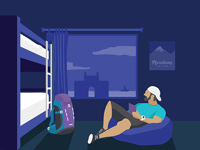 Hostel design illustration