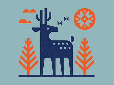 Oh Deer animal art animal illustration deer environment geometric illustration illustration nature retro illustration trees vector ilustration