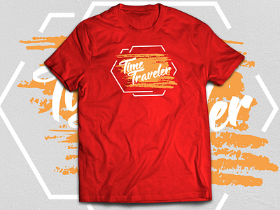 Time Traveler_Red creative design illustration print design print on demand tshirt design typography