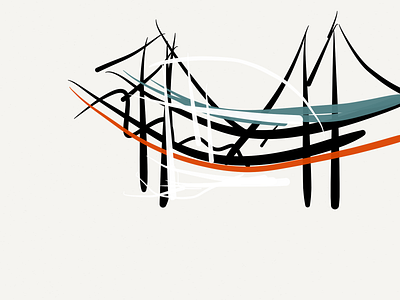 Abstract Suspension 53 abstract art bridge brush paper stroke