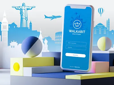 Walkabit App app branding design flat identity illustration logo ui ux web