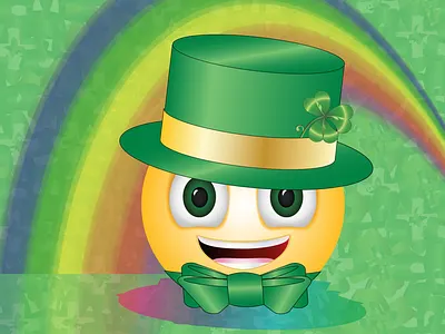 Leprechaun Smiley emoji emoticon leprechaun smiley st patricks day