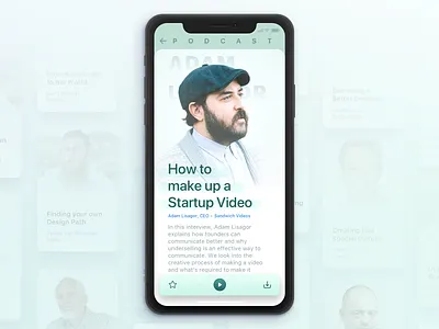 Podcast app design ios sketch ui