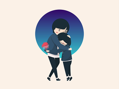 Don’t forget to hug yourself 100 days of vector 100 days project graphic illustration keyakizaka46 techi vector art