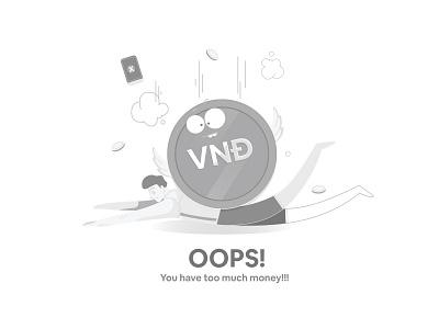 Money Delivery black white coin delivery fall finance finance app illustration man money money app money transfer ui vector wing