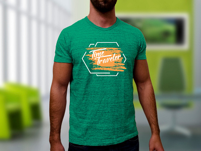 Time Traveler_Green creative design illustration print design print on demand tshirt design