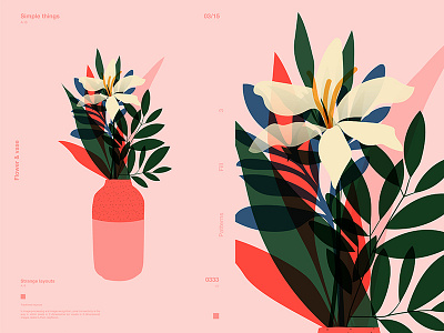 Flower Vase abstract composition floral art floral design flower form fragment illustration laconic layout lines minimal poster poster a day poster art poster challenge vase