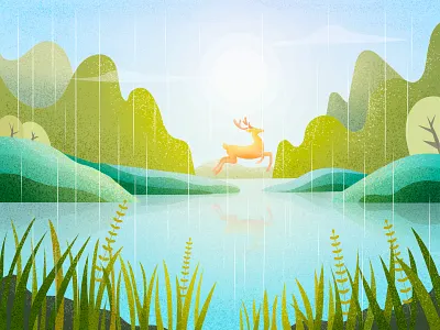 Grain Rain（the 24 solar terms） design illustration illustrator