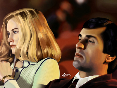 Date akward awax design cinema classic cybill shepherd digital painting drawing illustration martin scorsese movie robert de niro taxi driver