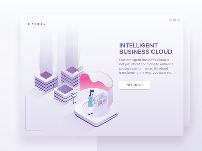 Intelligent Business Cloud Illustration brand branding celonis clean design flat identity illustration lettering logo minimal processmining ux vector web website