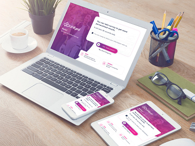Unifyed Survey application dashbaord dashoard desktop feedback fitness ideas infographic ipad landing page laptop minimal mobile app mockup modern student survey theme web website