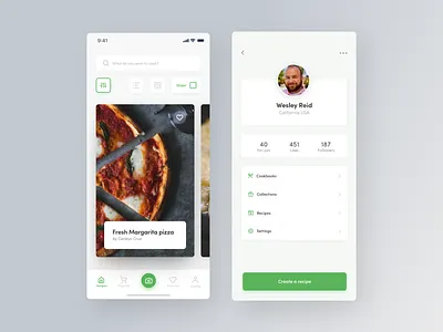 Recipe Application Design 2 android app app design clean concept creative flat ios mobile app recipe app ui ux web