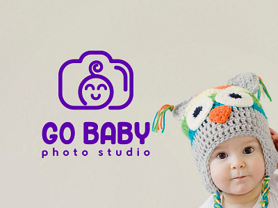 Go Baby Photo Logo Design art azerbaijan baby baby logo brand branding creative designer graphicdesign illustration logo logo design logoinspire logotype minimalism modern photo photo studio photoshop vector