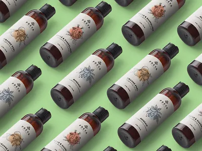 Freya Packaging badges beauty brand branding cosmetic packaging cosmetics flowers herbal illustrations labels logo natural organic packaging packaging design