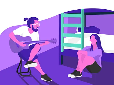 Hostel design hostel illustration vector