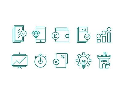 Icons consulting diamond graph icon icons idea innovation smartphone wallet