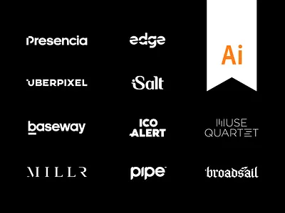 Behance Project - 10 wordmarks 10 artangent behance behance project edge illustrator lettering letters logo logo design ten wordmark wordmark logo