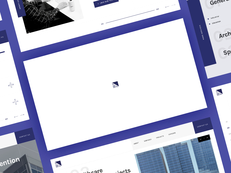 ⚡️Architectural Design Website⚡️ animation architectural architecture clean gif interface principle studio ui