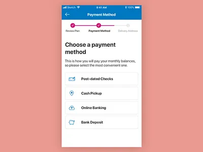 Payment options cart checkout form ios onboarding option payment ui