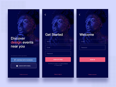 Daily UI Signup Challenge 001 dailyui event app event branding event sign up login design login page signin signup