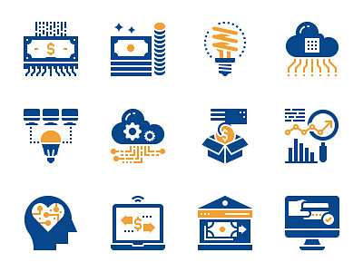 Fintech icons analysis business concept fin tech finance financial technology fintech glyph icon online banking solid ui